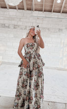 Load image into Gallery viewer, Ready For The Ball Floral Jacquard Strapless Midi Dress