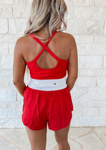 Jana Athletic Red Romper