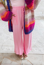 Load image into Gallery viewer, Fly With Me Bubblegum Terry Knit Pants