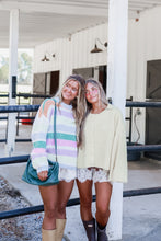 Load image into Gallery viewer, Color Pop Multi Color Stripe Oversized Sweater