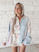 Load image into Gallery viewer, Don’t Mind Me Floral Denim Top (FINAL SALE)