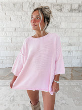 Load image into Gallery viewer, Meet Me There Washed Knitted Loose Fit Sweater - Bubblegum