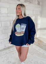 Load image into Gallery viewer, Baseball Snacks Navy Sweatshirt