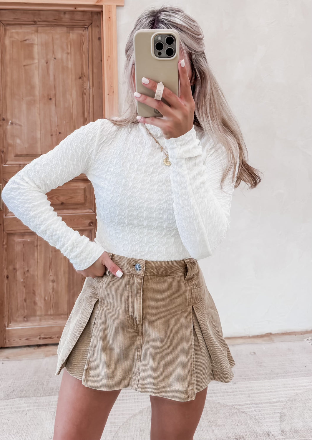 Allie Textured Long Sleeve Top