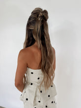 Load image into Gallery viewer, Then Everything Changed Polkadot Strapless Peplum Top and Barrel Pants Set