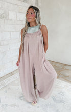 Load image into Gallery viewer, Elouise Mineral Washed Loose Fit Wide Leg Jumpsuit - Oatmeal