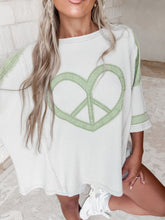 Load image into Gallery viewer, Peace Patch Thermal Knit Top - Lt. Sage