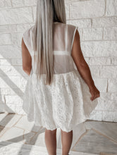Load image into Gallery viewer, Here She Comes Sheer Organza Textured Floral Dress - Cream