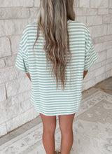 Load image into Gallery viewer, Hello Sunshine Short Sleeve Round Neck Striped Tee &amp; Mid Rise Skort Set -