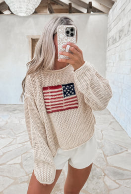 Flag Knitted Sweater Top