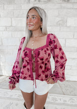 Load image into Gallery viewer, Take My Time Lace Neck Trim Tie Front Top (FINAL SALE)