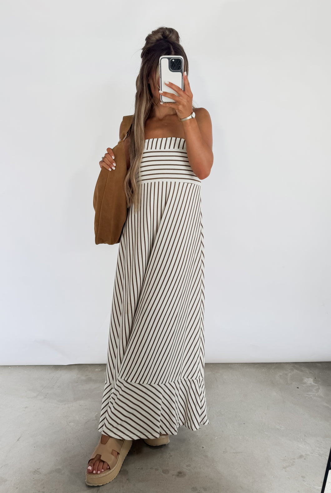 Next Chapter Striped Cotton Jersey Strapless A-Line Maxi Dress – CK Squared Boutique