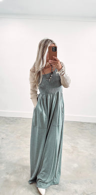 Daytripper Wide Leg Olive Jumpsuit