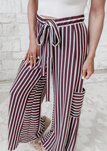 Load image into Gallery viewer, Got Here First Brown Striped Wide Leg Pants