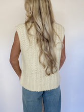 Load image into Gallery viewer, Brighter Days Round Neck Tie Front Chunky Knit Vest - Lt Yellow
