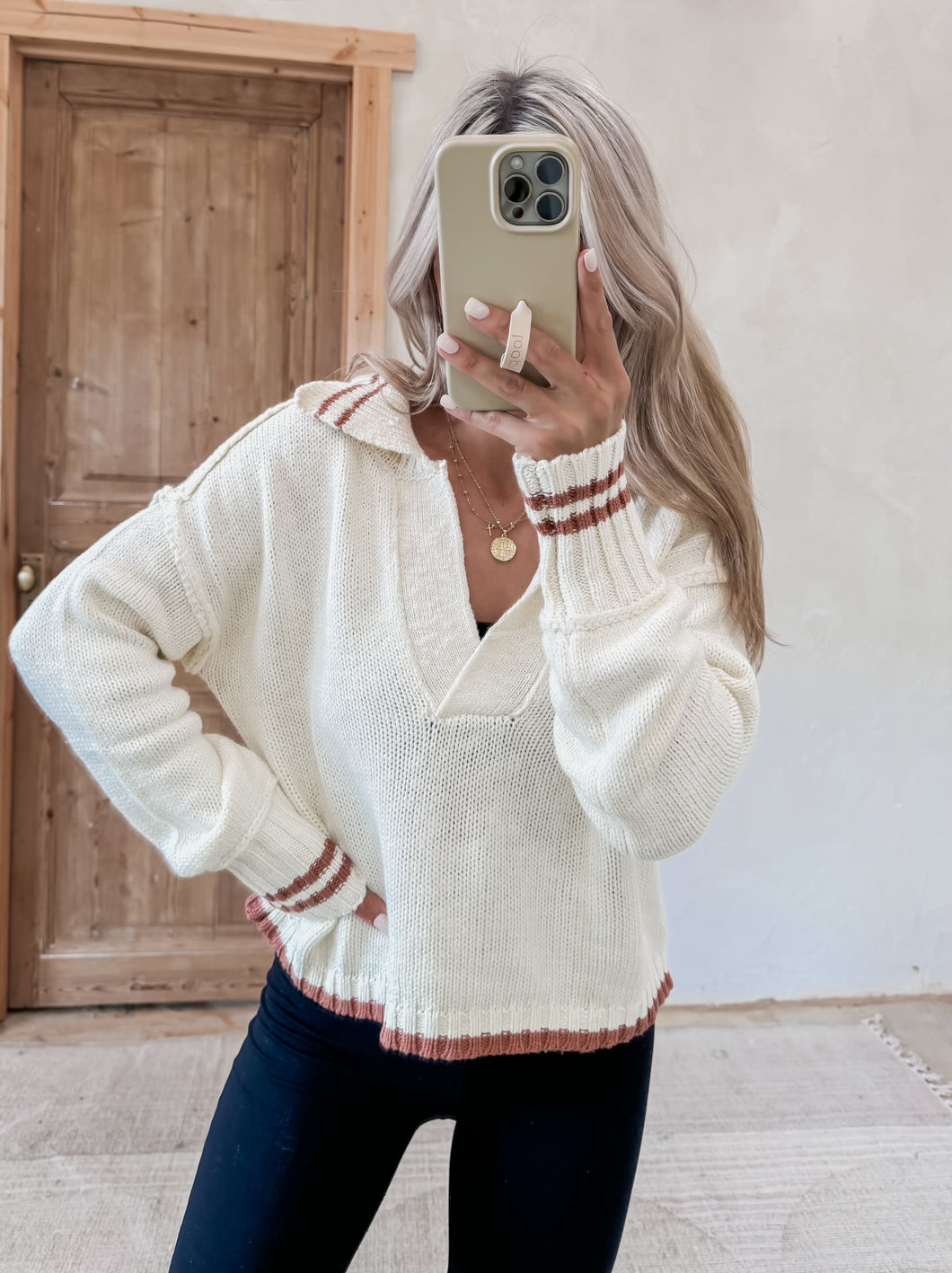 Georgia Collared Sweater Top