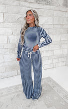 Load image into Gallery viewer, Emerson Striped Long Sleeve Top &amp; Pants Set - Navy