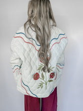 Load image into Gallery viewer, Back In Town Multi Floral Embroidered Quilted Jacket - Off White