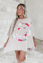 Load image into Gallery viewer, Happy Days Smiley Face Patch Washed Oversized Top - Mushroom