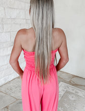 Load image into Gallery viewer, Stay In Your Lane Tube Top &amp; Wide Leg Lounge Pant Set - Coral/Orange