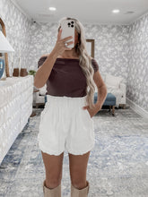 Load image into Gallery viewer, Game Day Ready White Denim Shorts