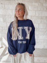 Load image into Gallery viewer, New York Lettering Knit Sweater - Navy