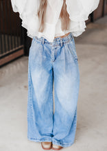 Load image into Gallery viewer, Country Mile Pleated Elastic Waist Denim Wide Leg Pants