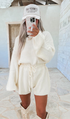 Eden Cream Sweater Romper