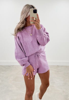 Sleeping In Lavender Sweater Set