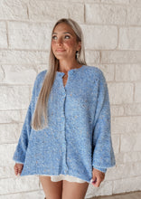 Load image into Gallery viewer, Pebble Pathway Speckled Knit Sweater Cardigan - Lt. Blue