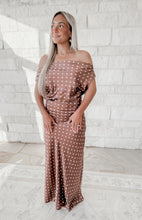 Load image into Gallery viewer, Late Night Calls Satin Polka Dot Cowl Neck Maxi Dress