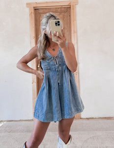 Playful Mood Denim Romper