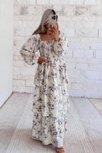 Load image into Gallery viewer, Breathe Easy Floral Smocked Ruffle Layered Midi