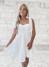 Load image into Gallery viewer, First Look Eyelet Lined Mini Dress - White (FINAL SALE)