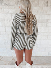 Load image into Gallery viewer, Chic Girl Striped Romper - Olive