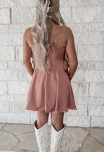 Load image into Gallery viewer, How It Should Be Textured Ruffle Mini Dress - Rosewood