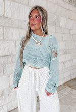Load image into Gallery viewer, Under the Sun Crochet Top - Mint Aqua