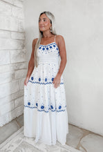 Load image into Gallery viewer, The Right Timing Embroidered Cotton Maxi - Blue