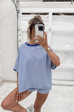 Load image into Gallery viewer, First Mate Stripe Oversized Tee &amp; Drawstring Short Set