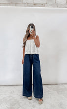 Load image into Gallery viewer, In The Clear Self Tie High Waisted Wide Leg Denim Pants