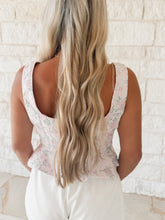 Load image into Gallery viewer, Without Thinking Floral Jacquard Peplum Crop Top - Pink