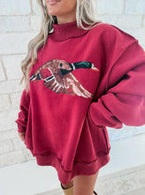 Load image into Gallery viewer, Mallard Embroidered Mock Neck Sweatshirt