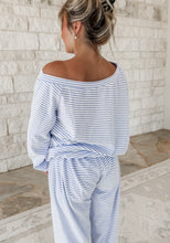 Load image into Gallery viewer, Morning Latte Striped One Shoulder Top &amp; Pants Set