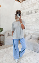 Load image into Gallery viewer, Pia Striped Oversized Tee - Ivory/Grey/Brown