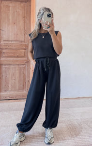 Leslie Drawstring Knit Jumpsuit