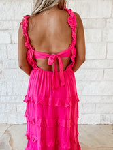 Load image into Gallery viewer, On The Coast Ruffle Fuchsia Tiered Maxi (FINAL SALE)