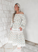 Load image into Gallery viewer, Along The Lines Floral Puff Sleeve Crop Top &amp; Maxi Skirt Set