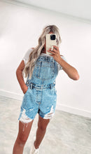 Load image into Gallery viewer, Neely Distressed Denim Overalls