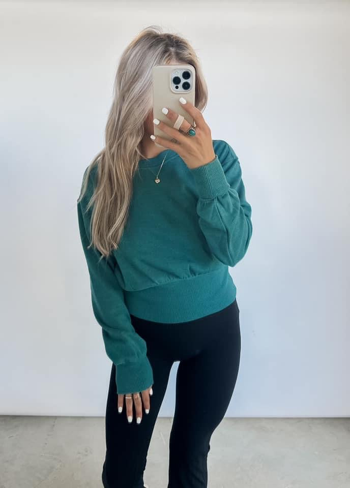 Sara Deep Teal Athletic Sweatshirt (FINAL SALE)