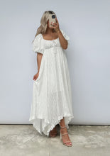 Load image into Gallery viewer, Elane White Puff Sleeve Midi